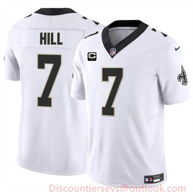 Men & Women & Youth New Orleans Saints #7 Taysom Hill White 2024 F.U.S.E With 1-Star C Patch Vapor Limited Stitched Jersey